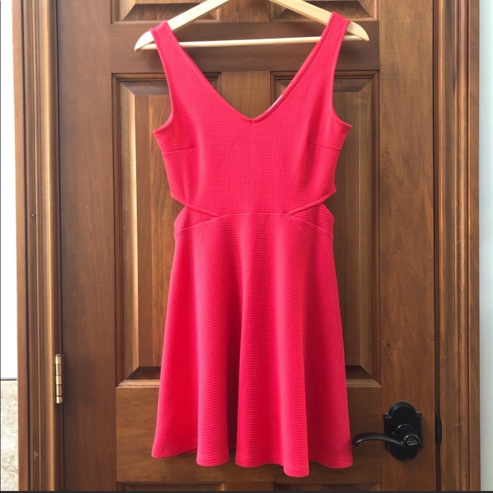 Soprano Pink Cut Out Fit & Flare Skater Dress